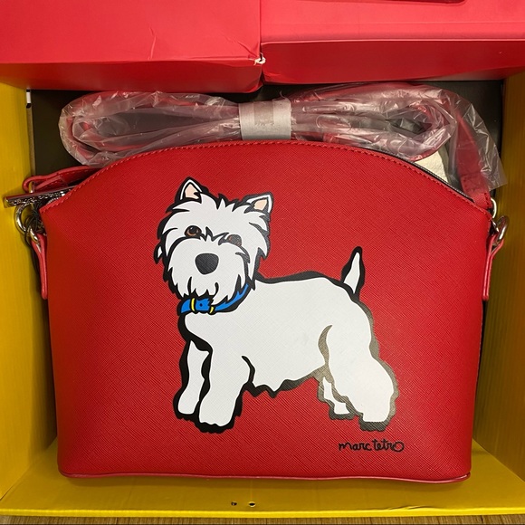 Marc Tetro WESTIE Dog Crossbody Purse / Card Holder Set New In Gift Box - Picture 7 of 12